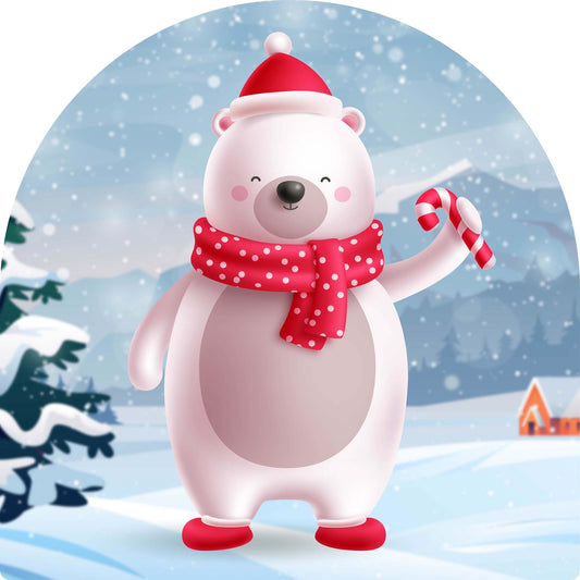 Polar Bear with Candy Cane