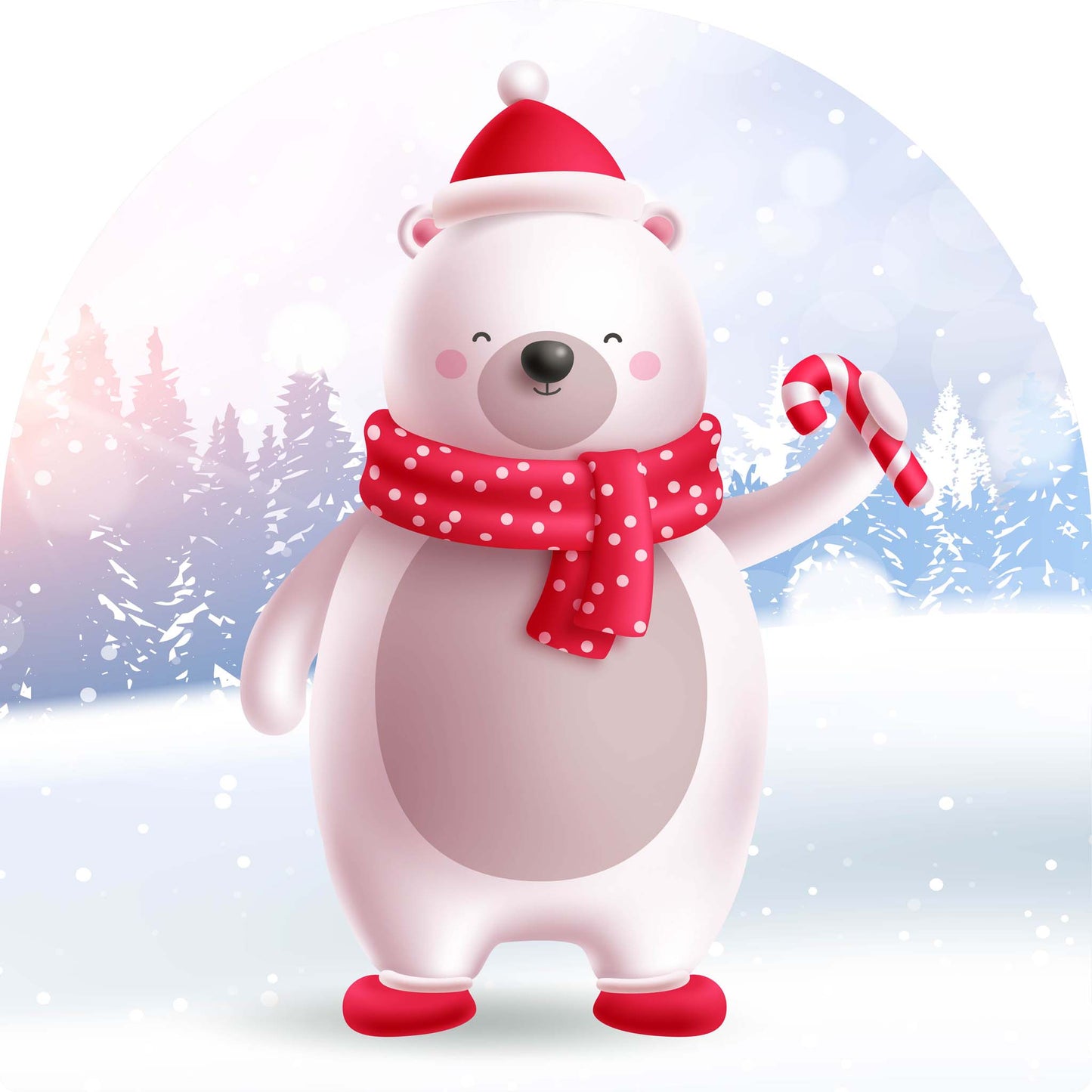 Polar Bear with Candy Cane