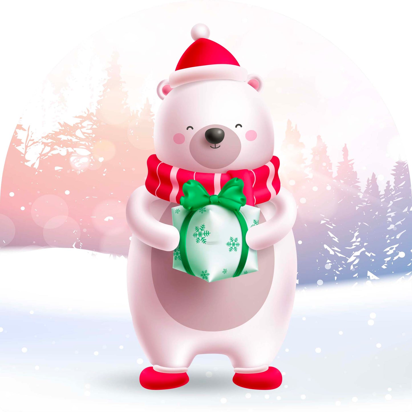 Polar Bear with Present