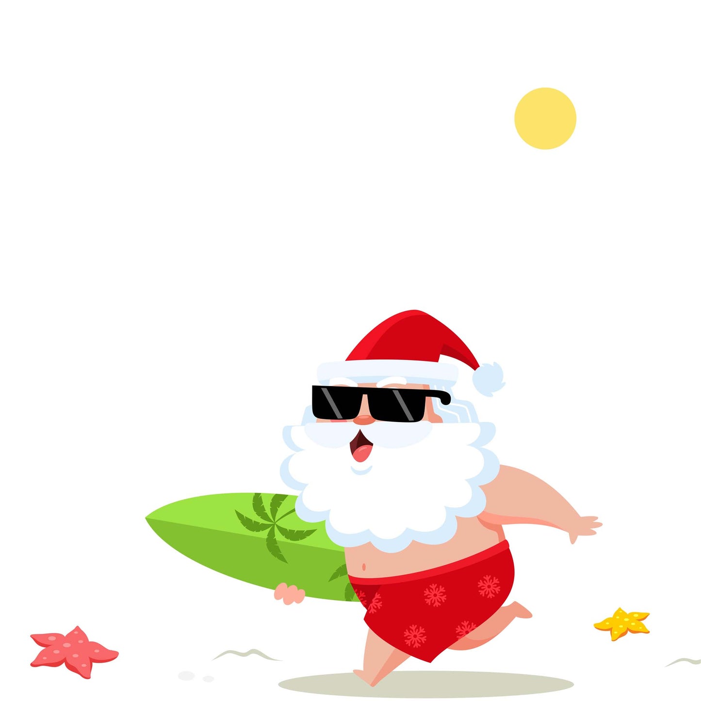 Running Beach Santa