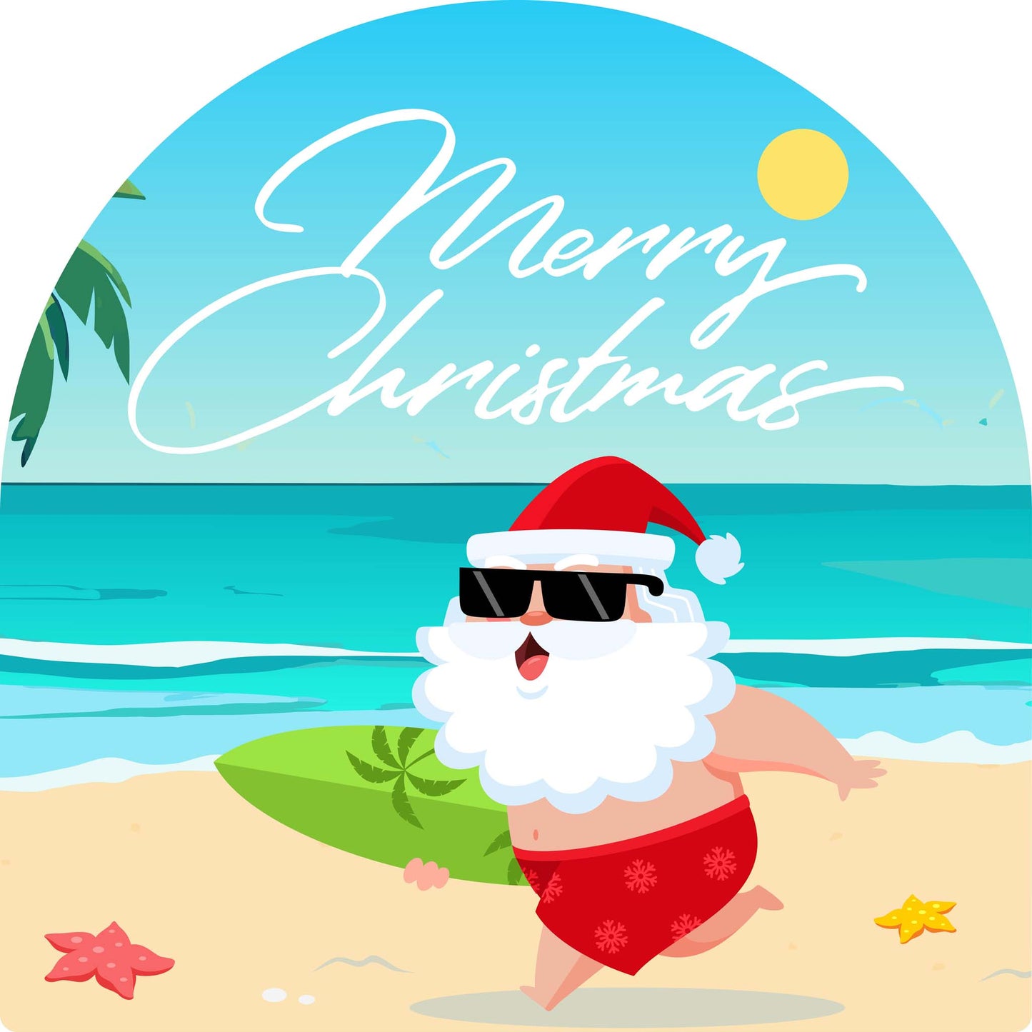 Running Beach Santa