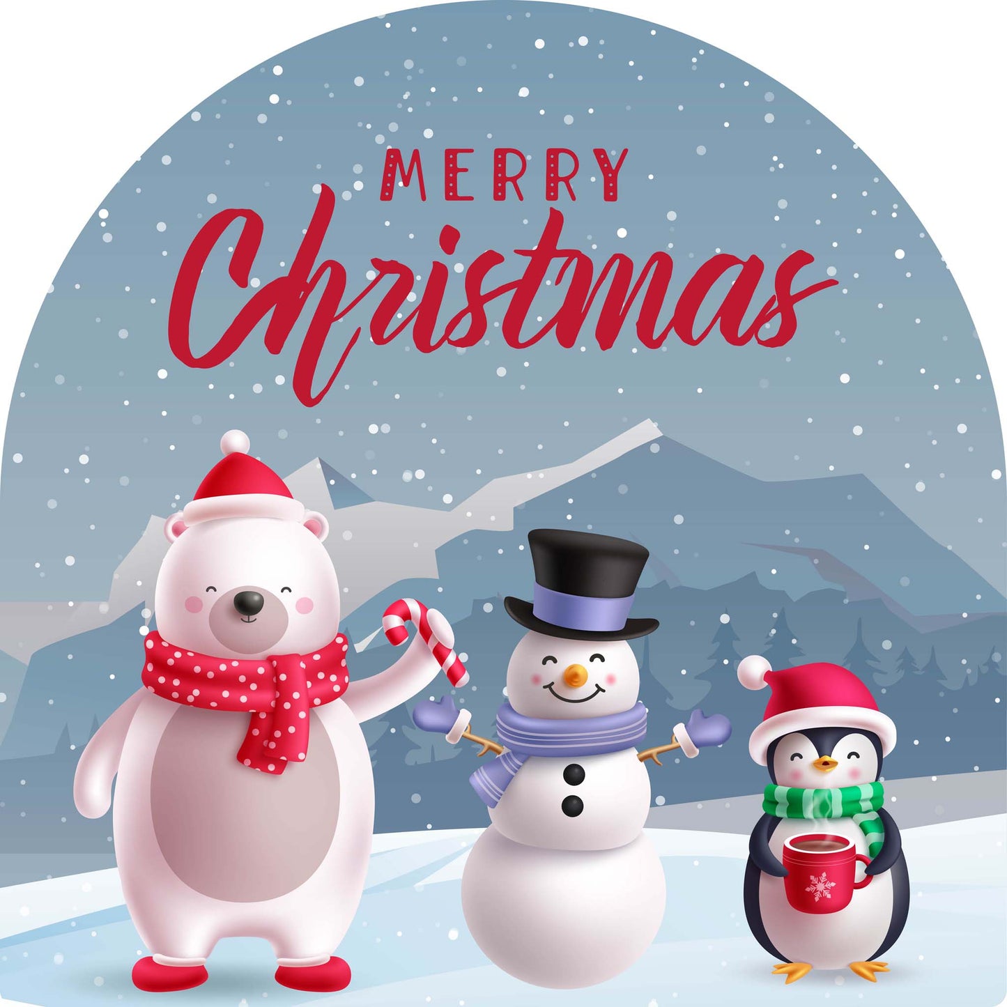 Polar Bear Snow Person Penguin