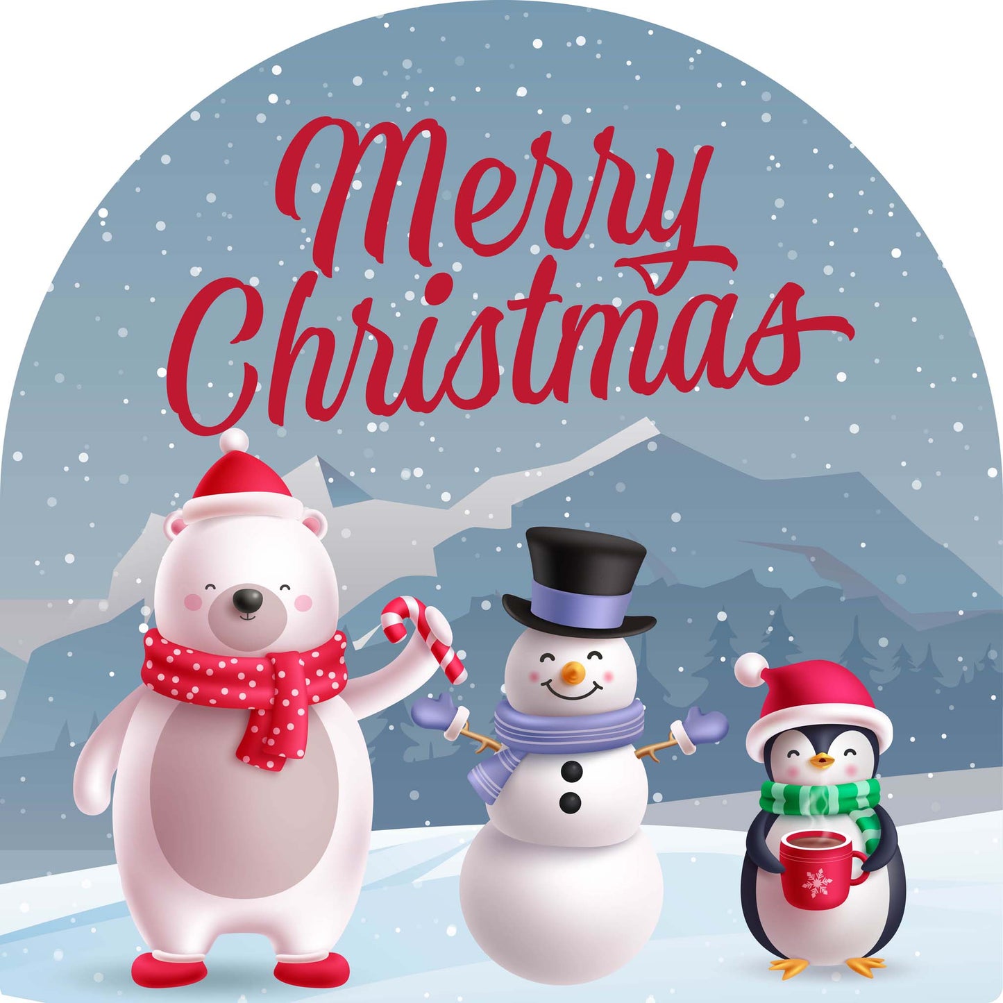 Polar Bear Snow Person Penguin