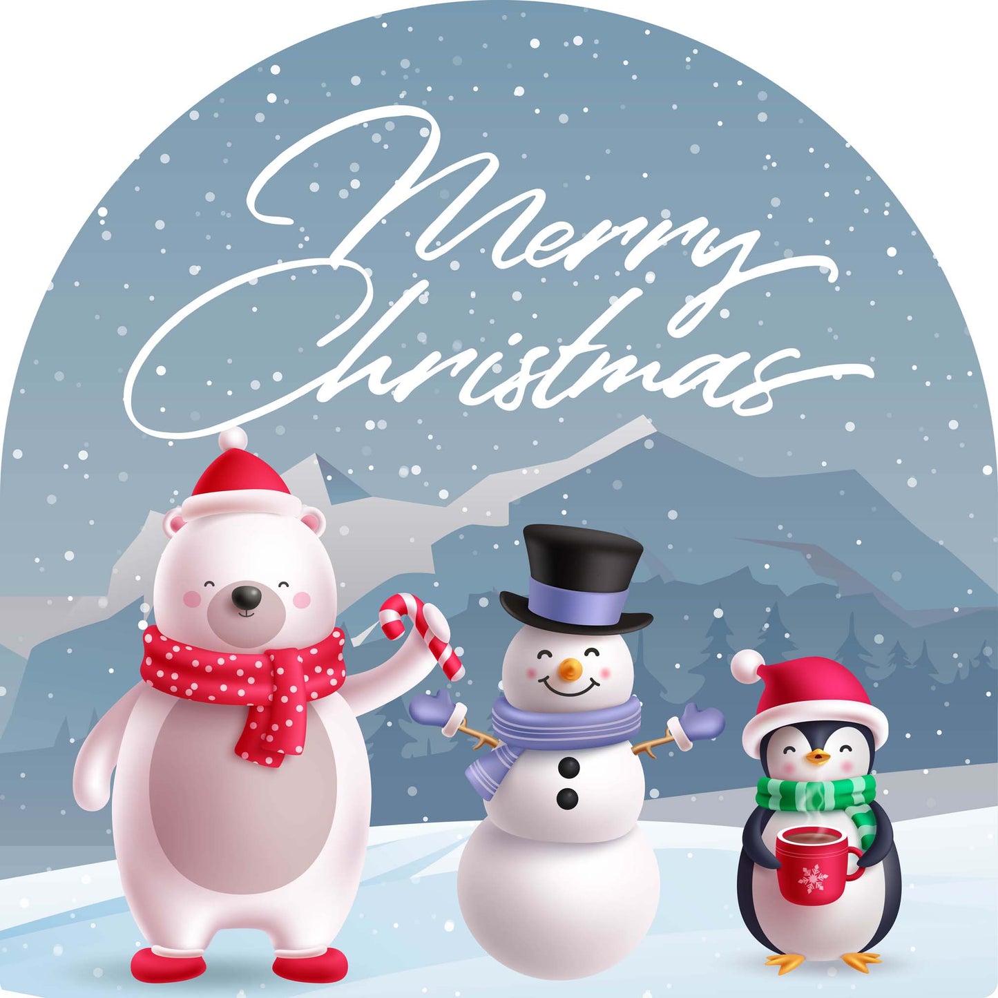 Polar Bear Snow Person Penguin