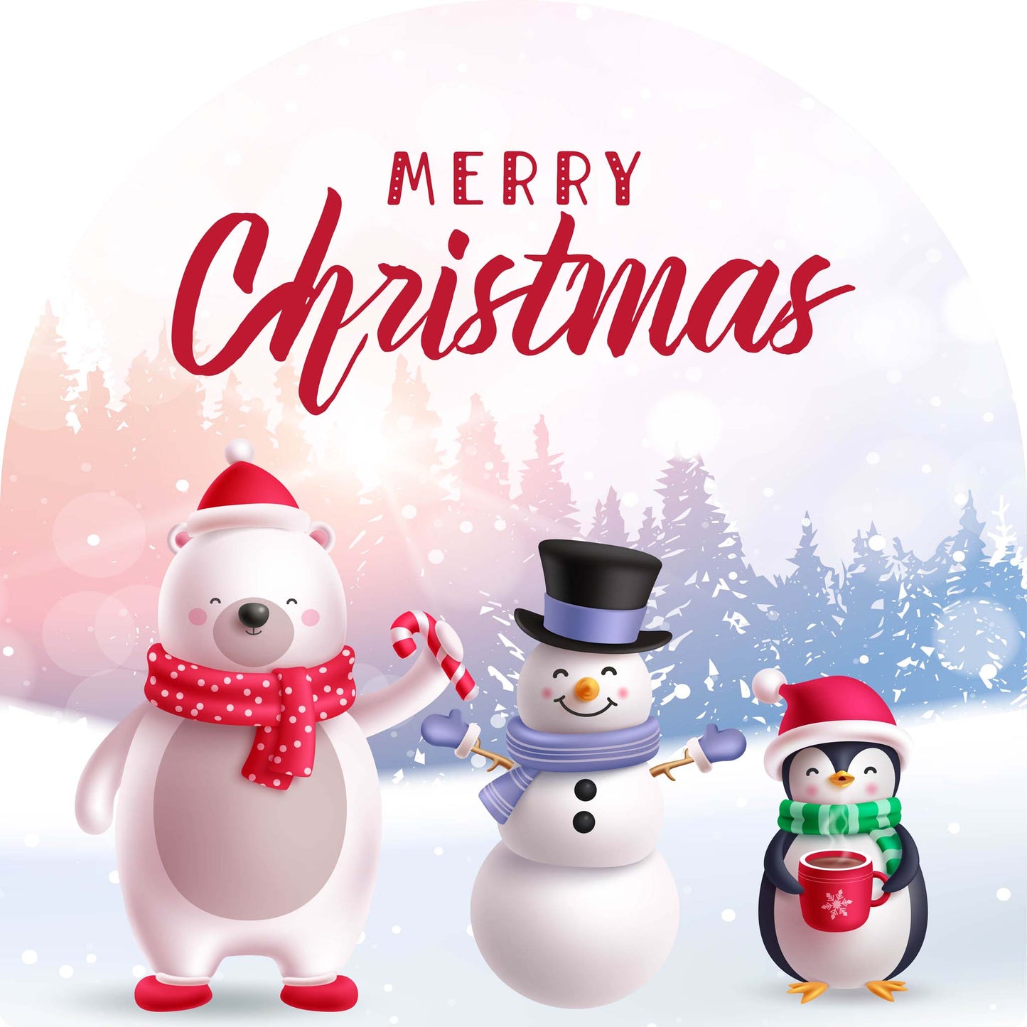 Polar Bear Snow Person Penguin