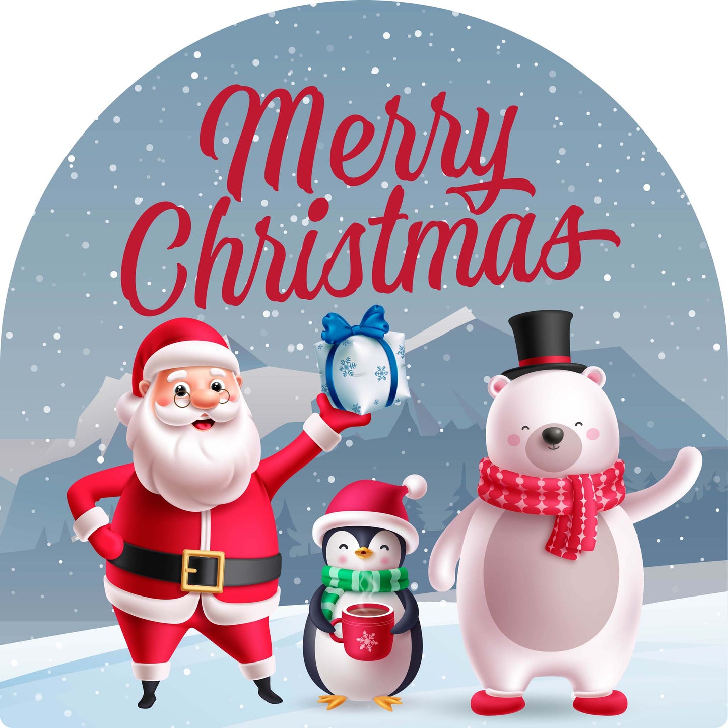 Santa Penguin Polar Bear