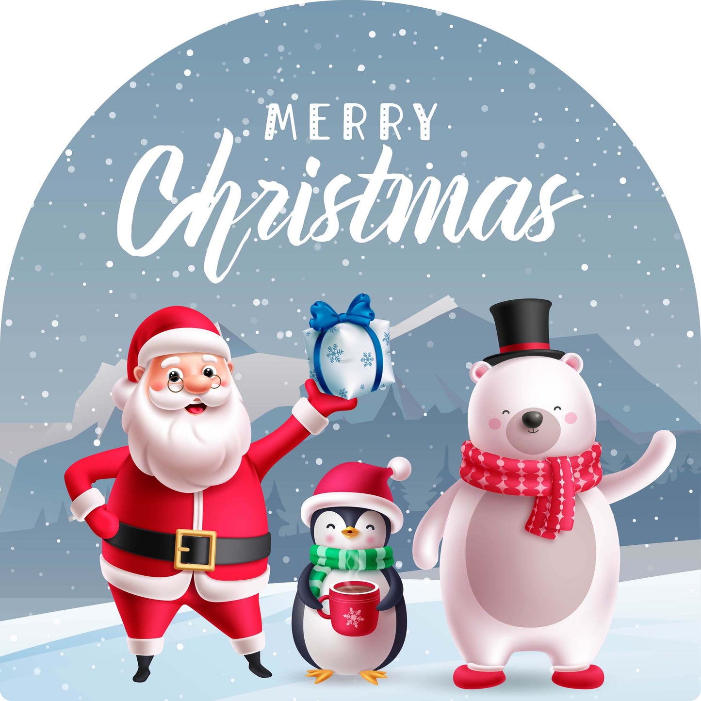 Santa Penguin Polar Bear