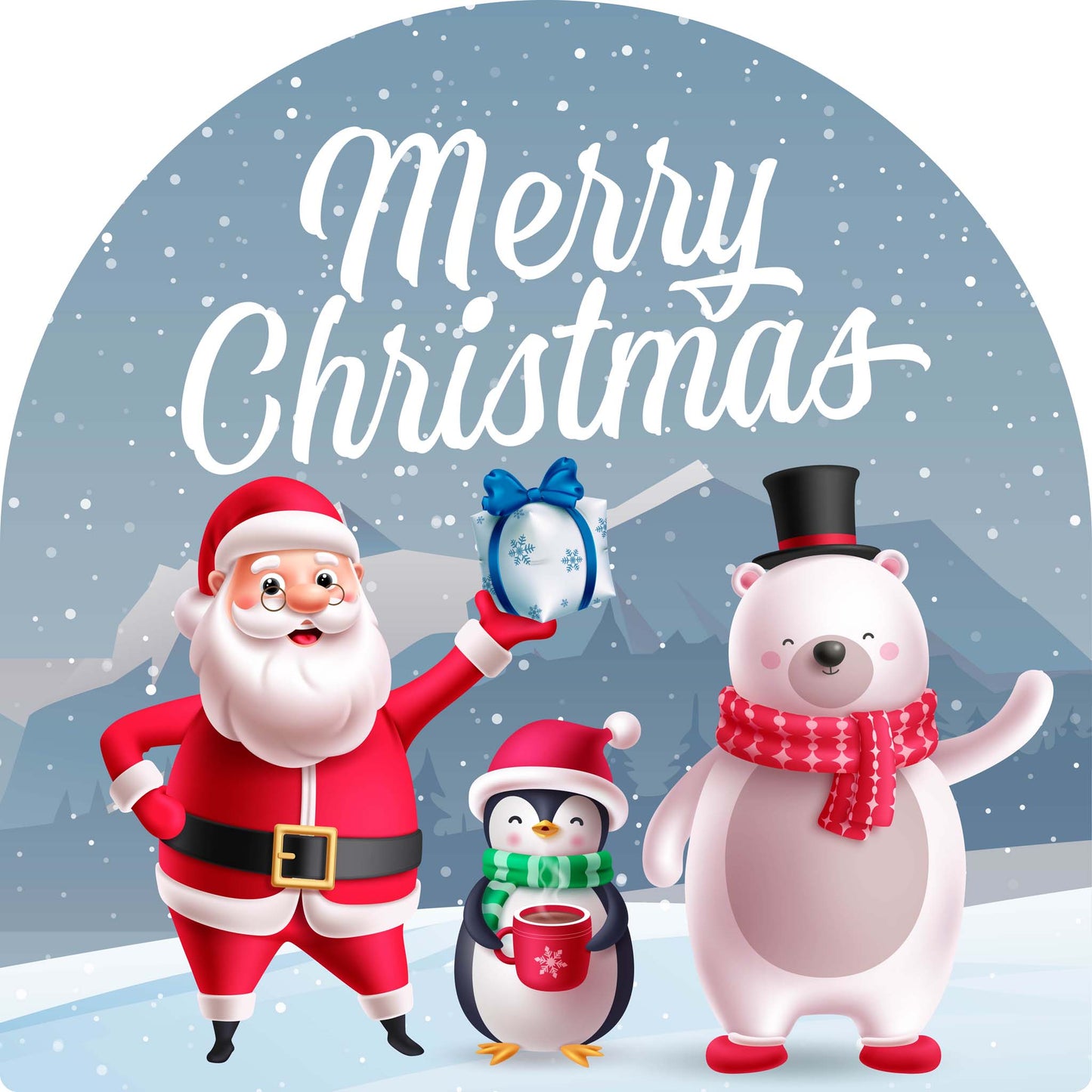 Santa Penguin Polar Bear