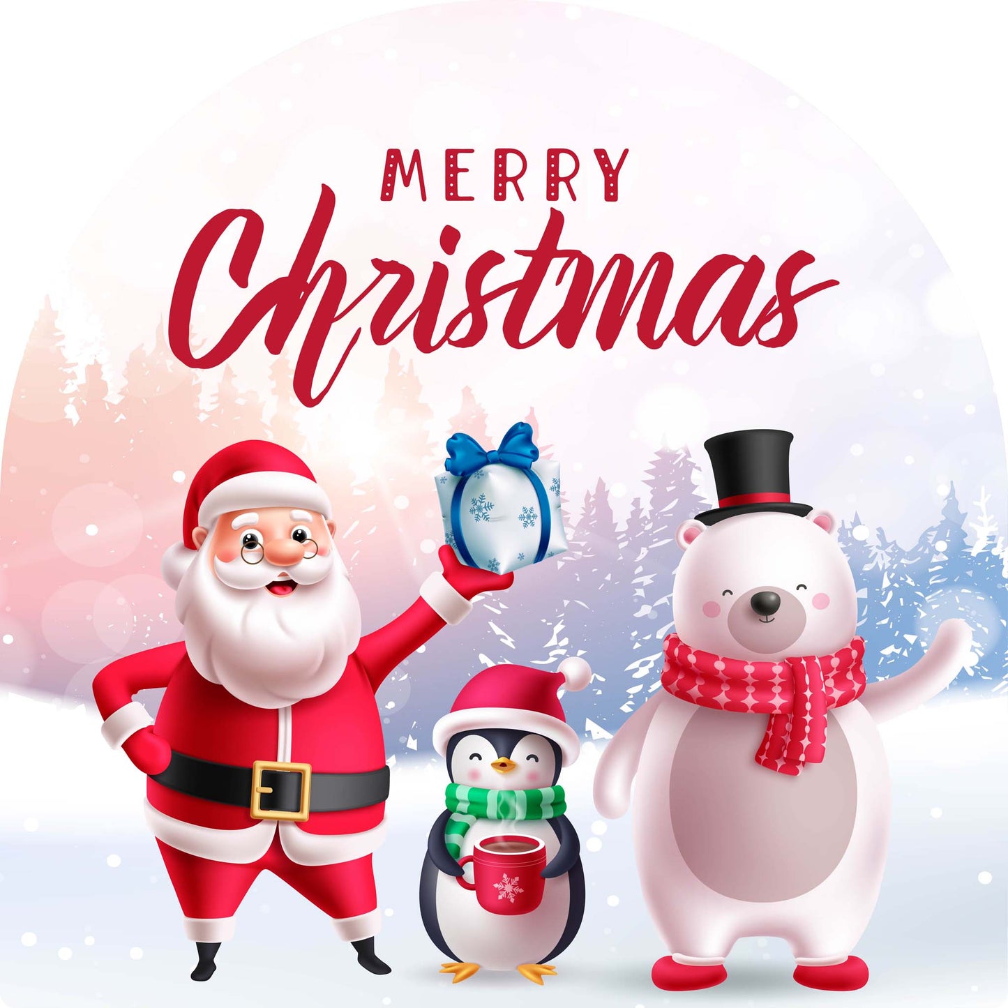 Santa Penguin Polar Bear