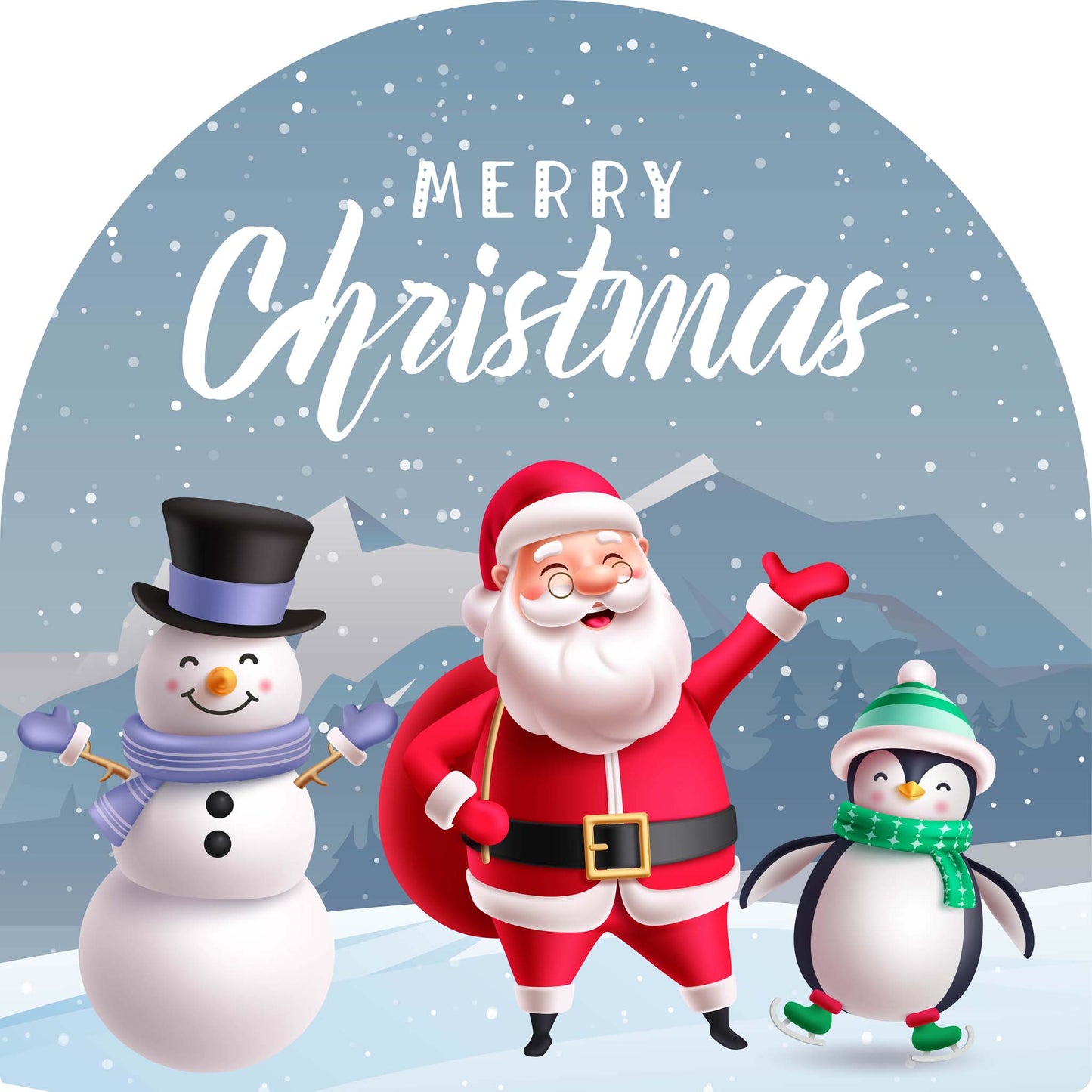 Snow Person Santa Penguin