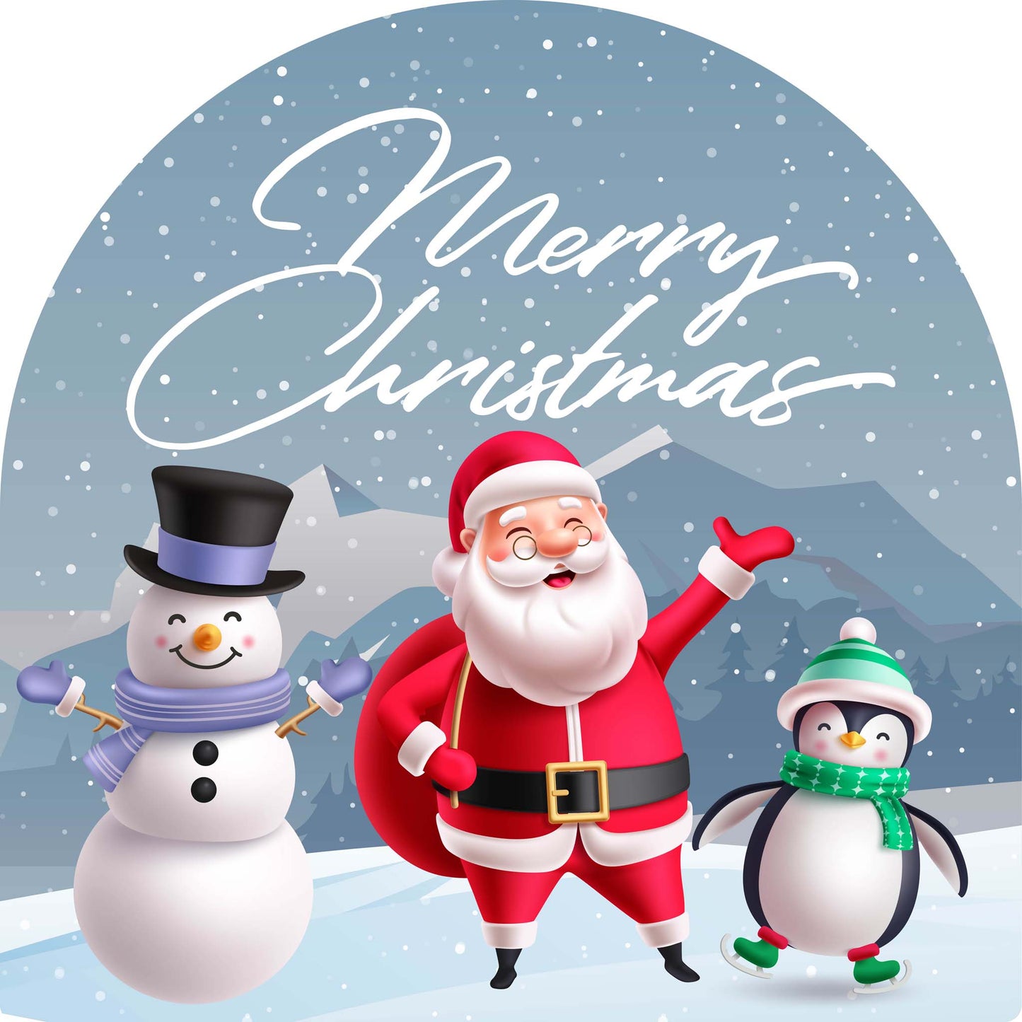 Snow Person Santa Penguin