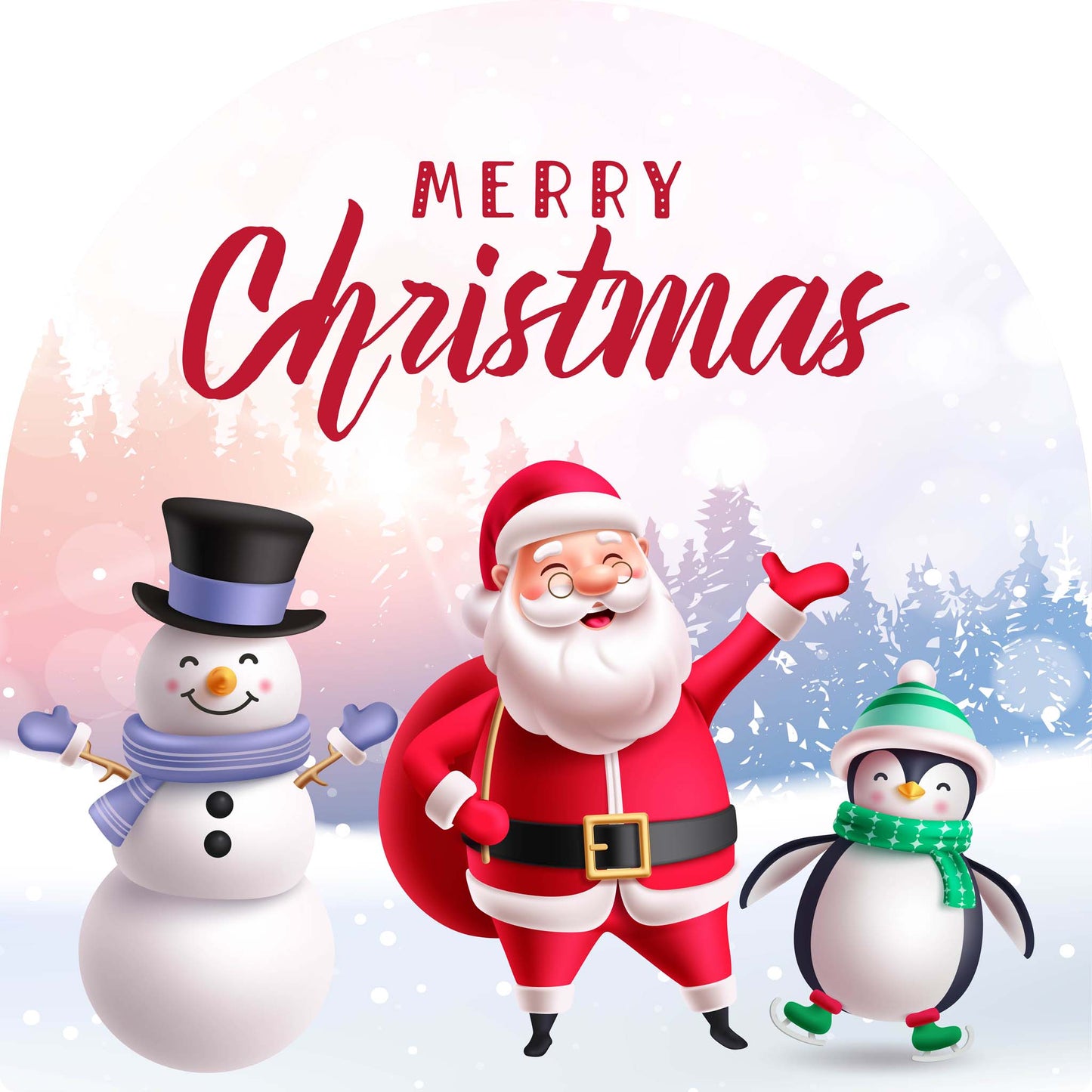 Snow Person Santa Penguin