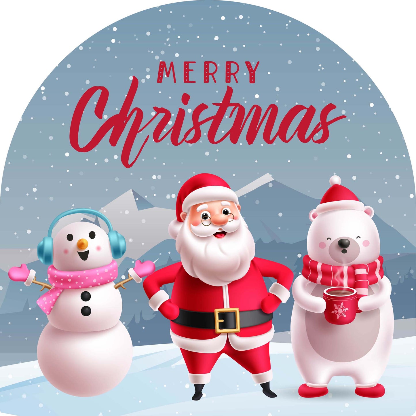 Snow Person Santa Polar Bear