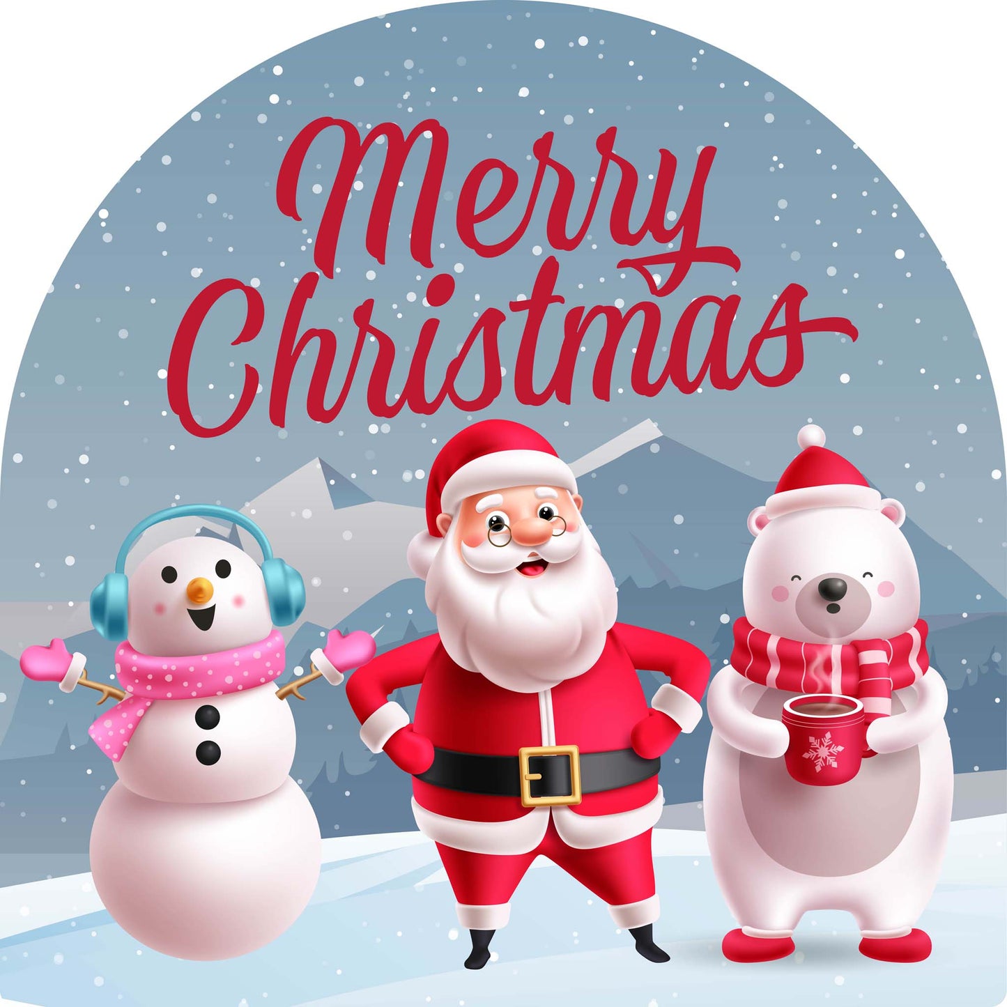 Snow Person Santa Polar Bear