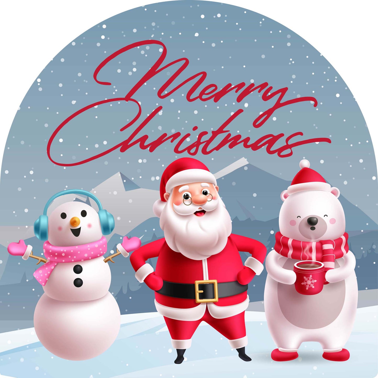 Snow Person Santa Polar Bear