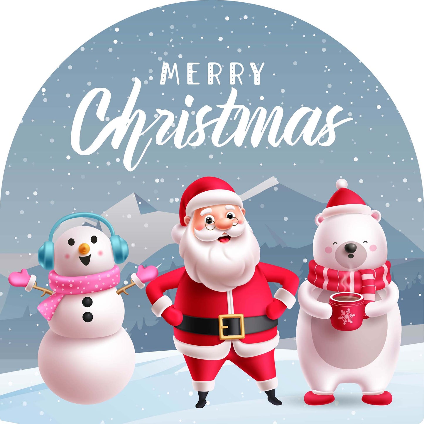 Snow Person Santa Polar Bear