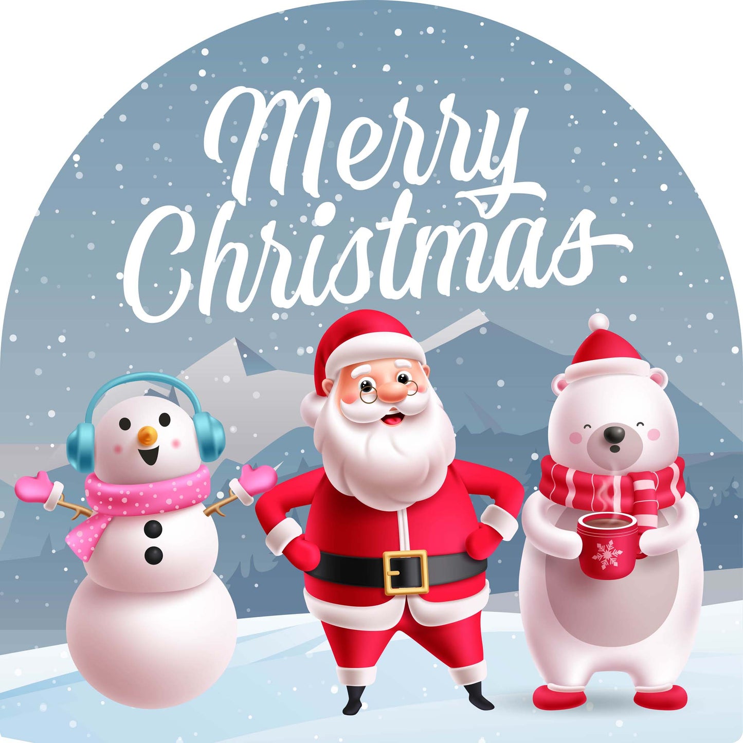 Snow Person Santa Polar Bear