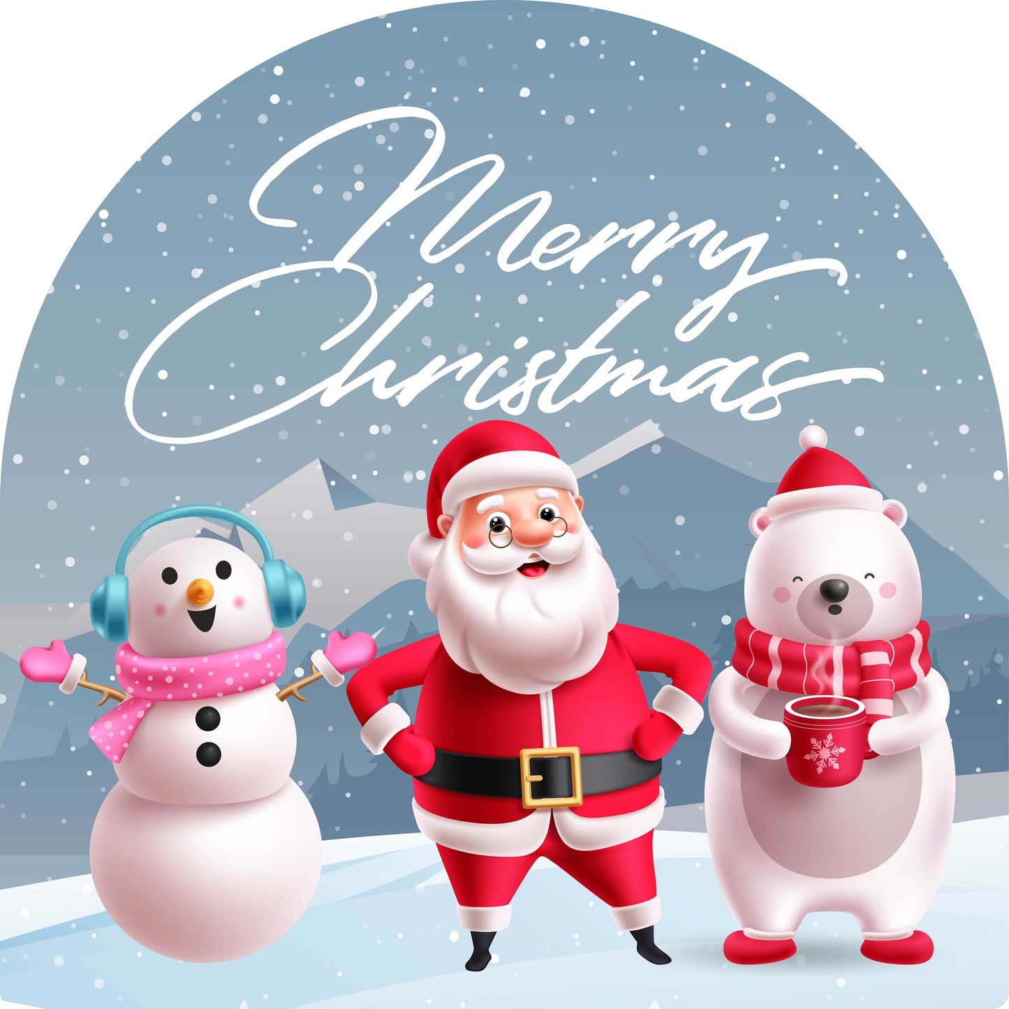 Snow Person Santa Polar Bear