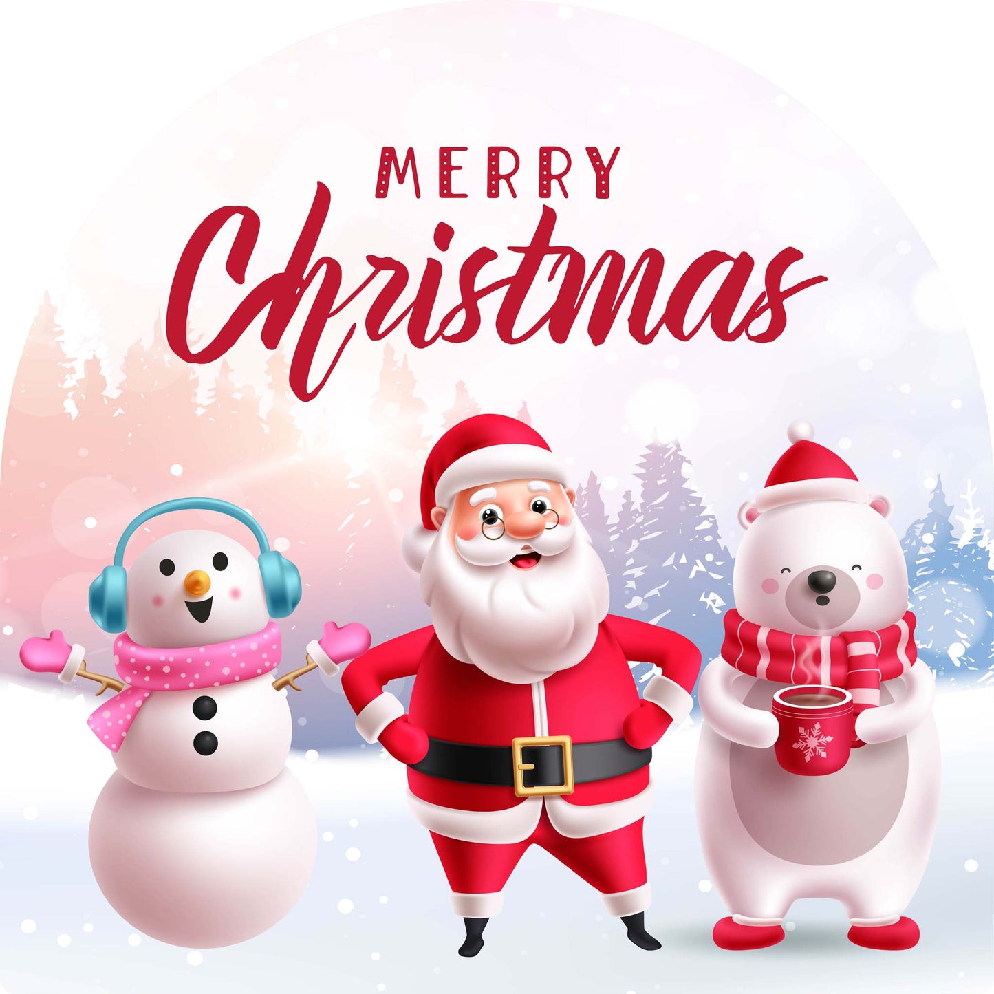 Snow Person Santa Polar Bear