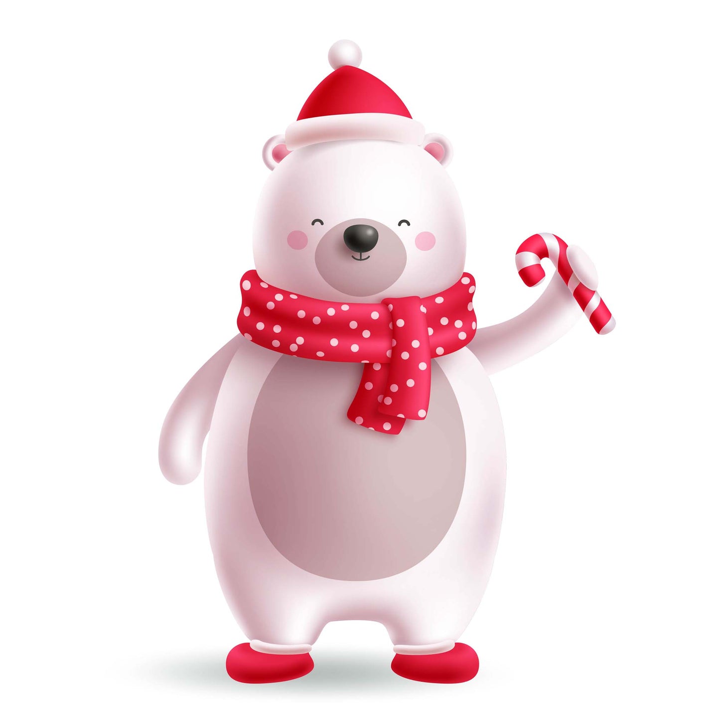 Polar Bear with Candy Cane